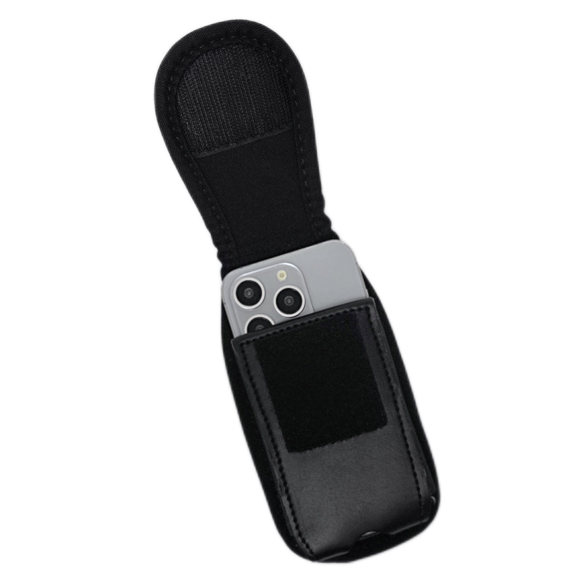 Clip-on, Expandable Phone Holster, open with iPhone