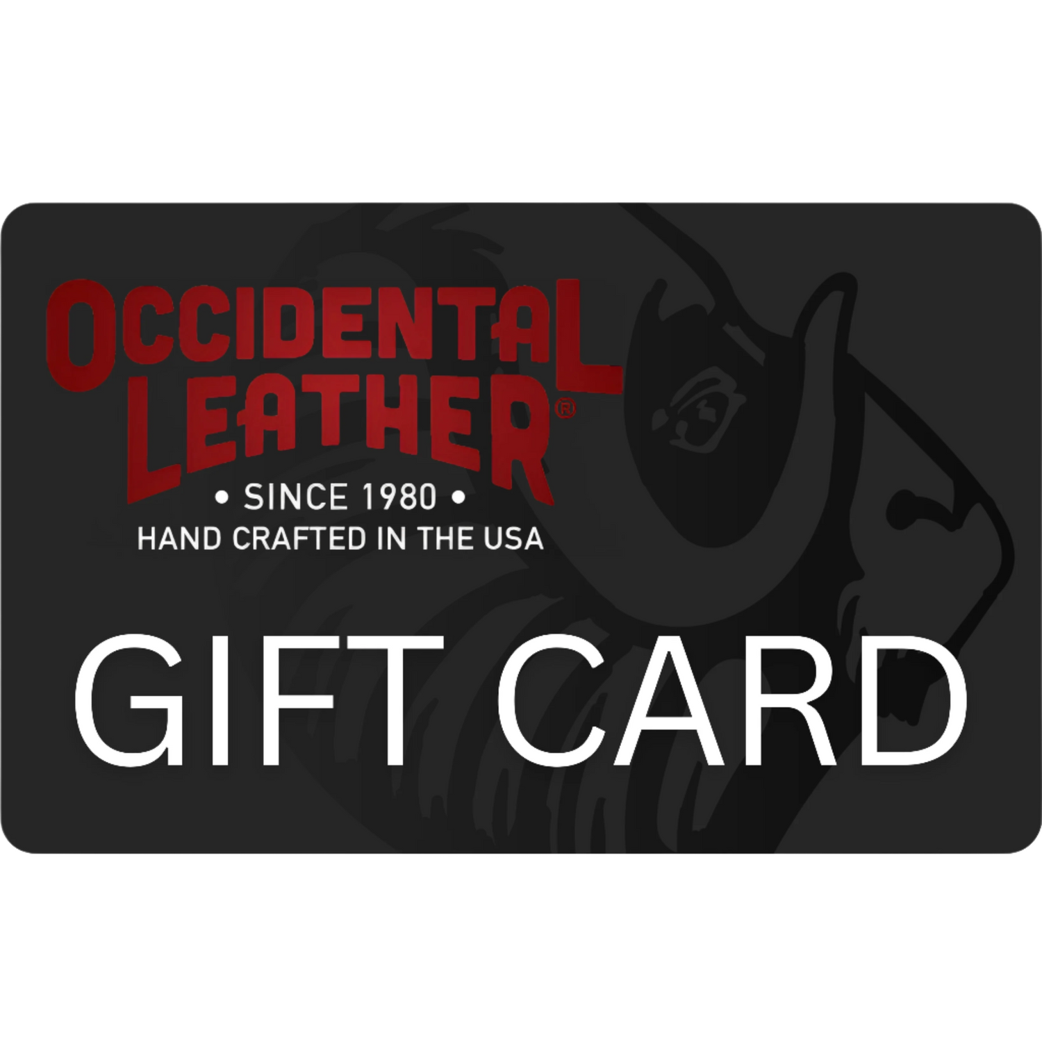 Occidental Leather Gift Card with Black Ox Logo