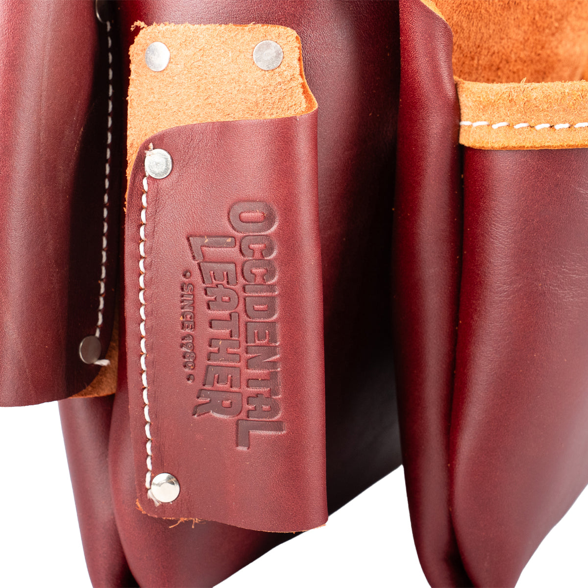 Occidental Leather 腰袋 赤茶色 2 Pouch Pro Fastener Bag | Leather Tool Pouch | USA Made