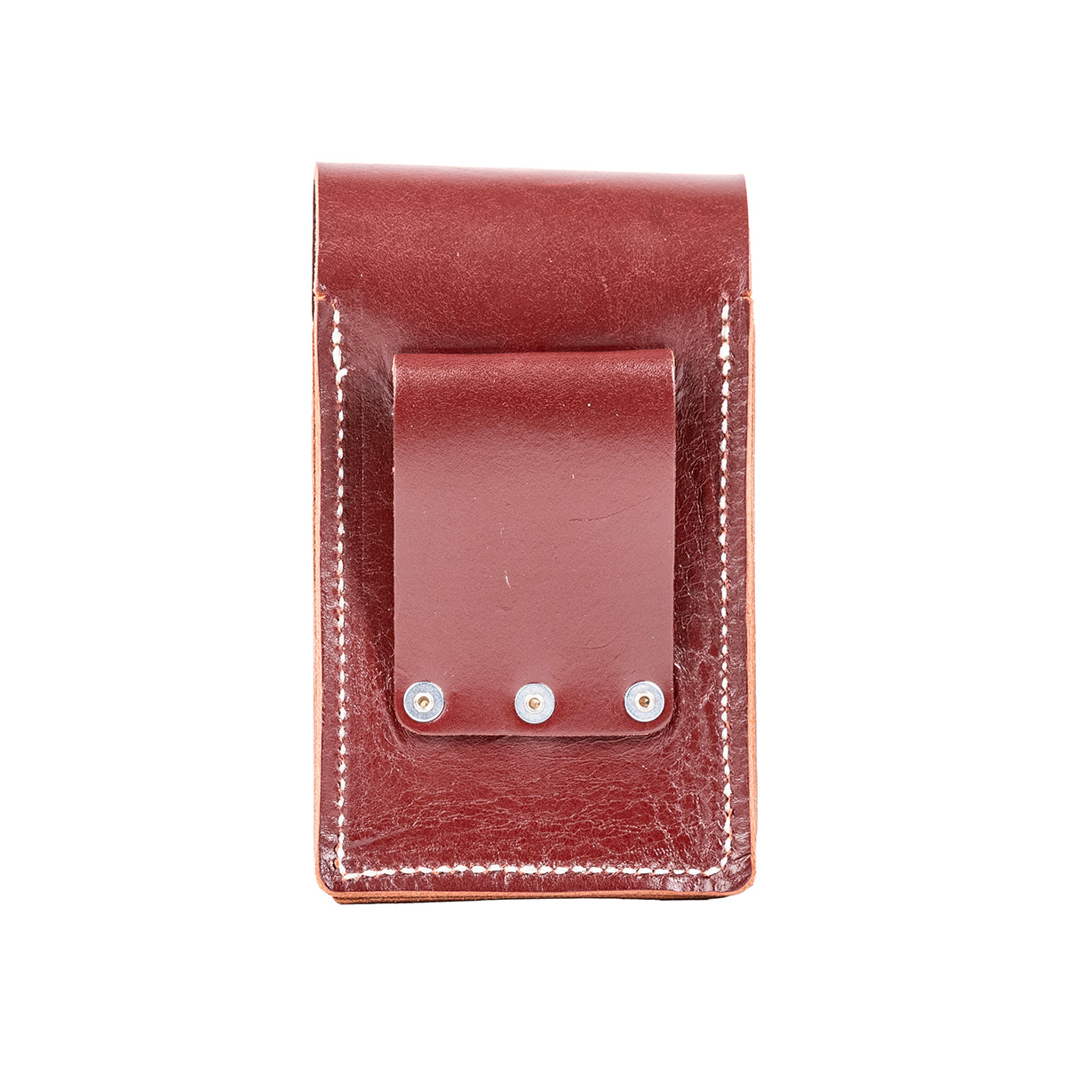 Belt-Worn XXL Leather Phone Holster, red, back view, made in the USA by Occidental Leather