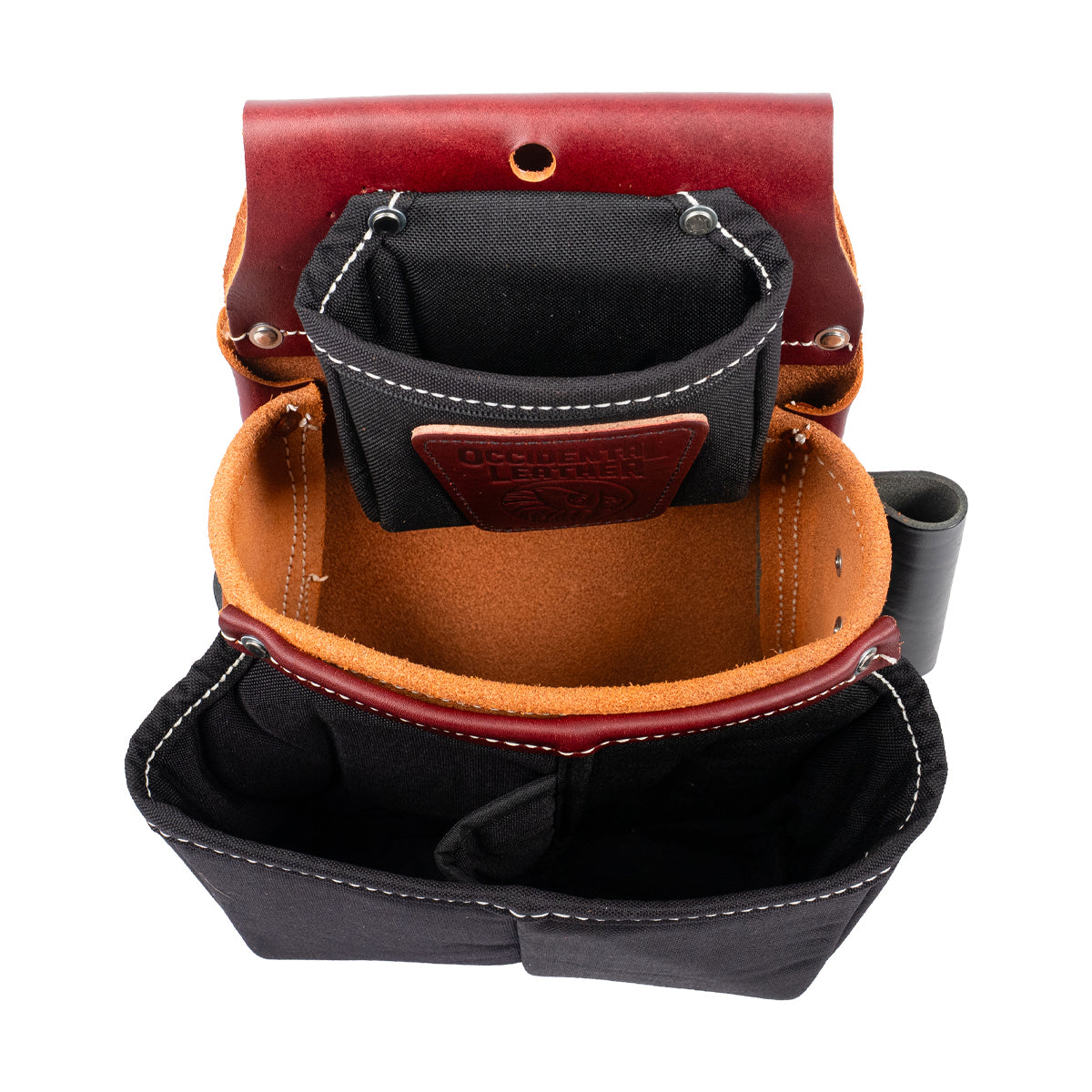 Belt Worn Fastener Bag with Divided Nylon Pouch – Occidental Leather