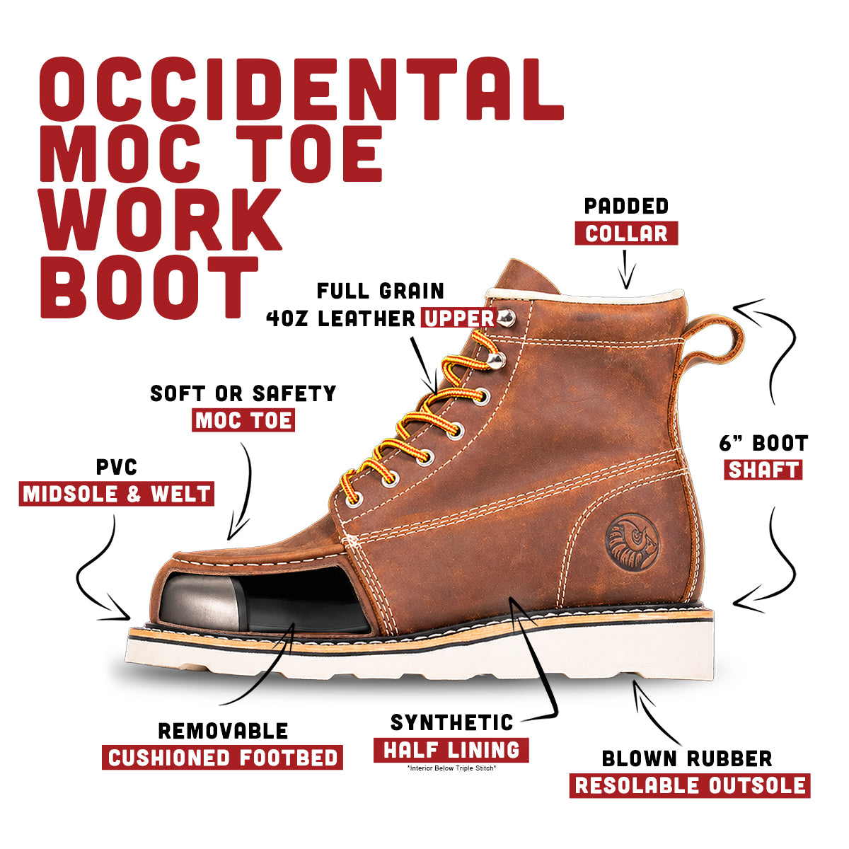 Occidental Moc Toe Work Boot