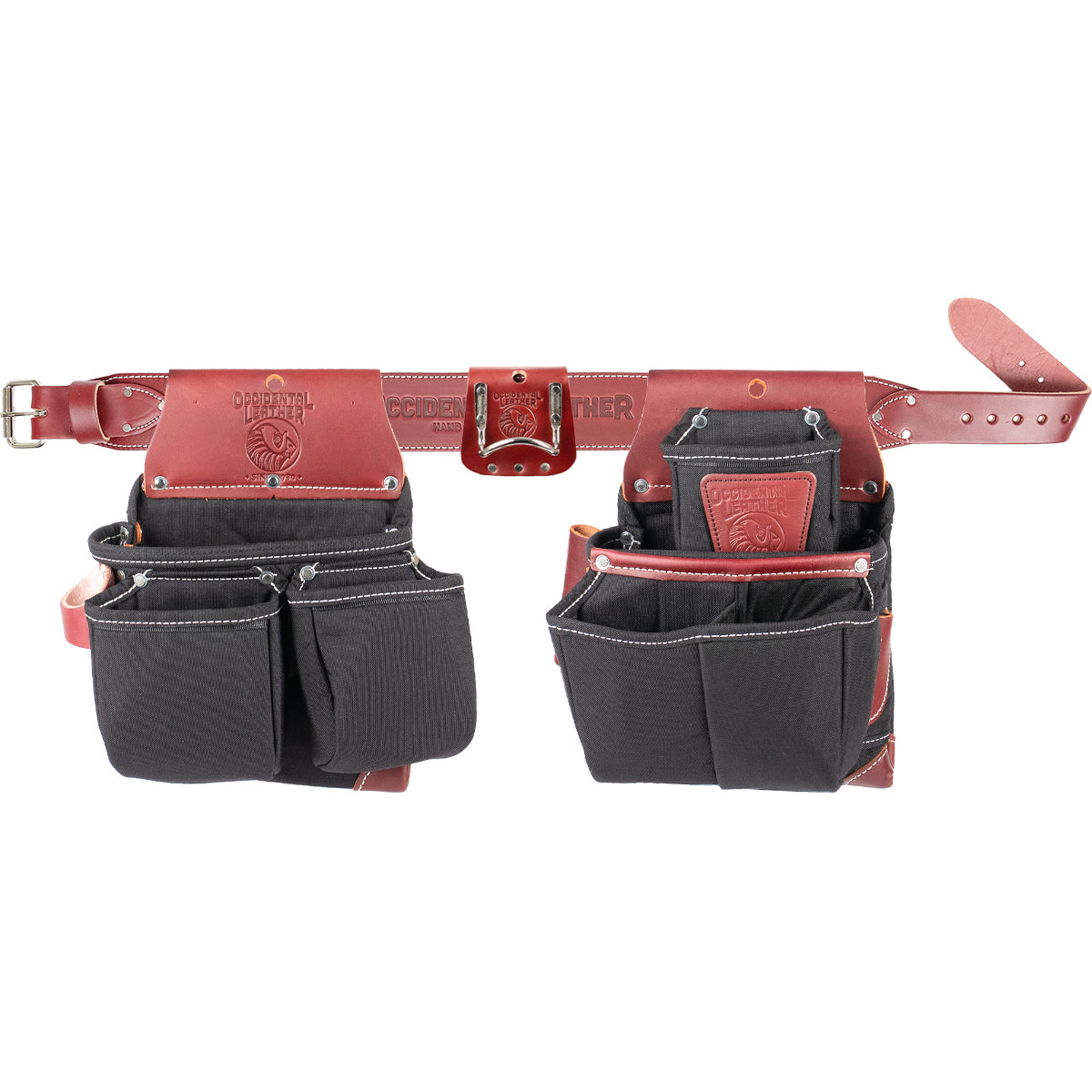OX TOOLS OX Ultimate 10-Pocket Leather And Nylon Fastener Tool Pouch With Kevlar Reinforcement Ox U268501 OX TOOLS OX Ultimate 10-Pocket Leather And Nylon Fastener Tool Pouch With Kevlar Reinforcement Ox U268501