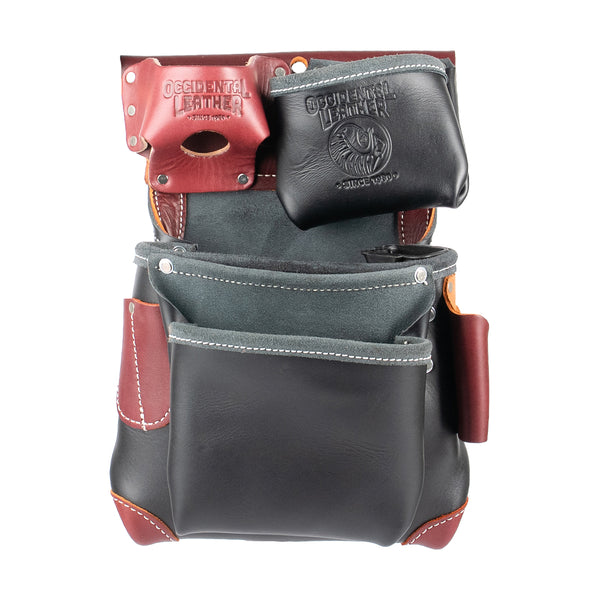 Black Leather Fastener Bag + Tool Shield | Made in USA