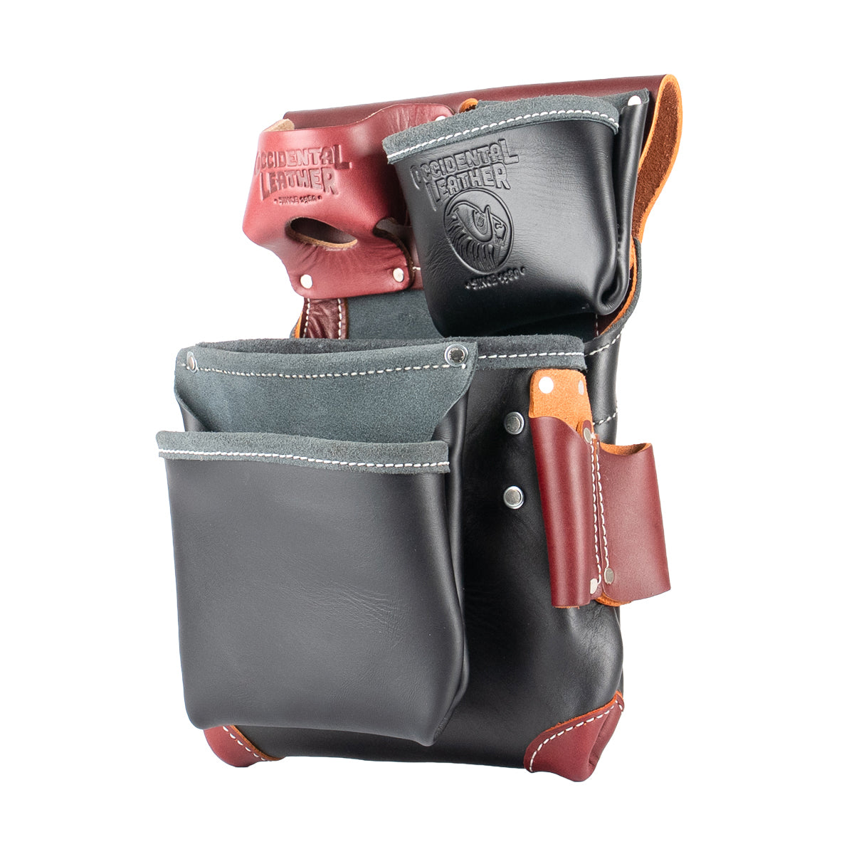 Black Leather Fastener Bag + Tool Shield | Made in USA