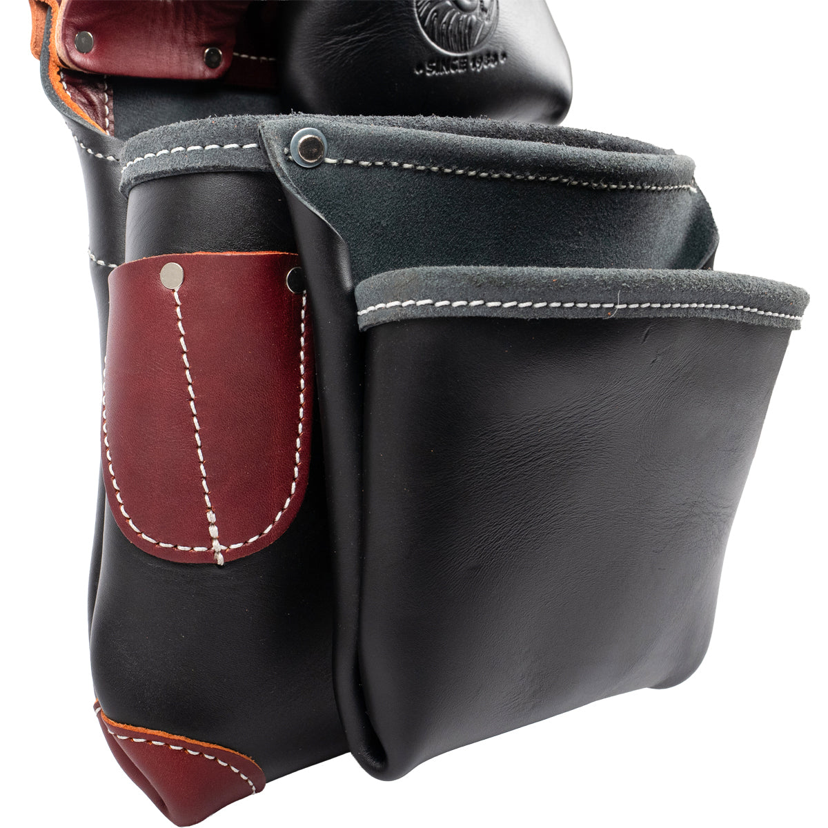 Black Leather Fastener Bag + Tool Shield | Made in USA