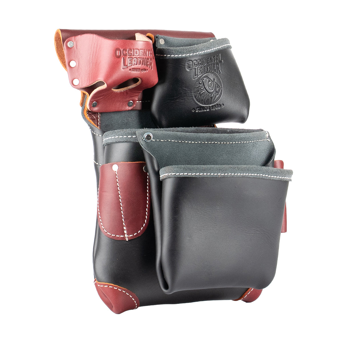Black Leather Fastener Bag + Tool Shield | Made in USA