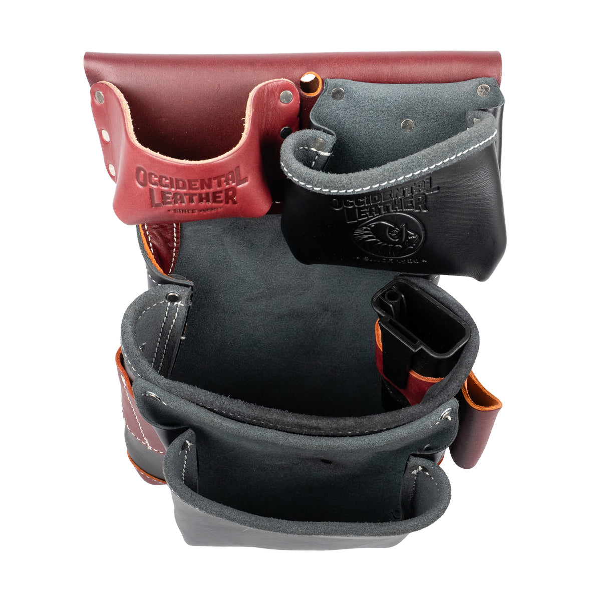 Black Leather Fastener Bag + Tool Shield | Made in USA