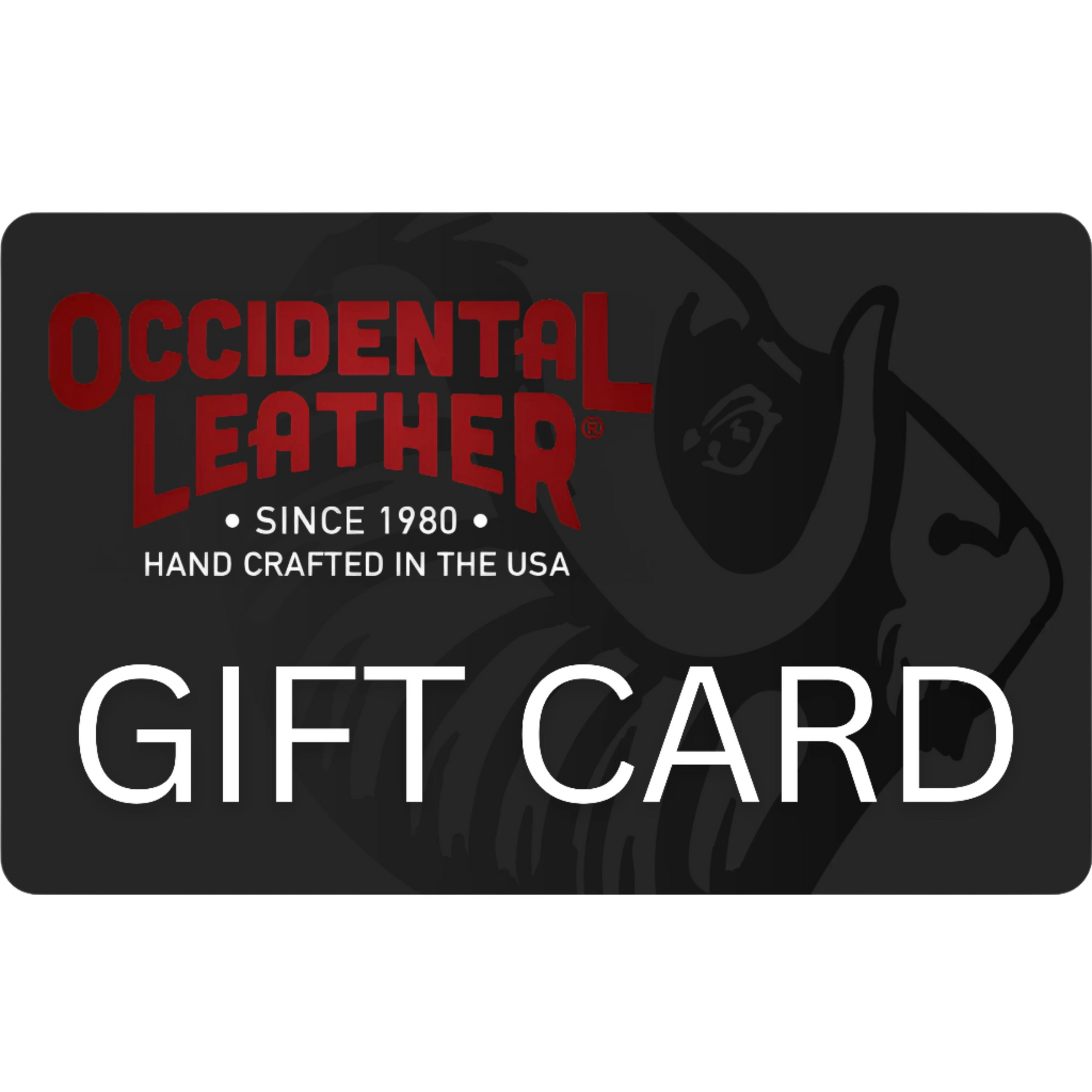 Occidental Leather Gift Card with Black Ox Logo