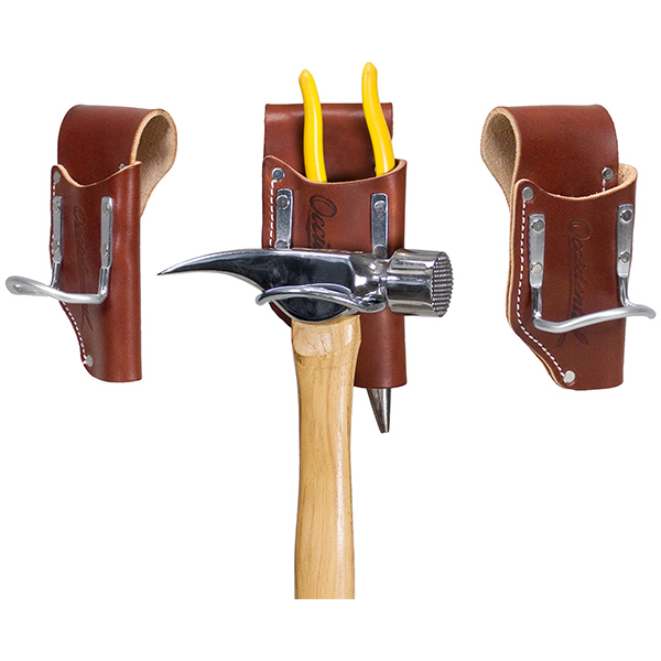GREAT FOR TOOLS! LEATHER BELT WITH 2 PLIER HOLDERS AND HAMMER HOLDER