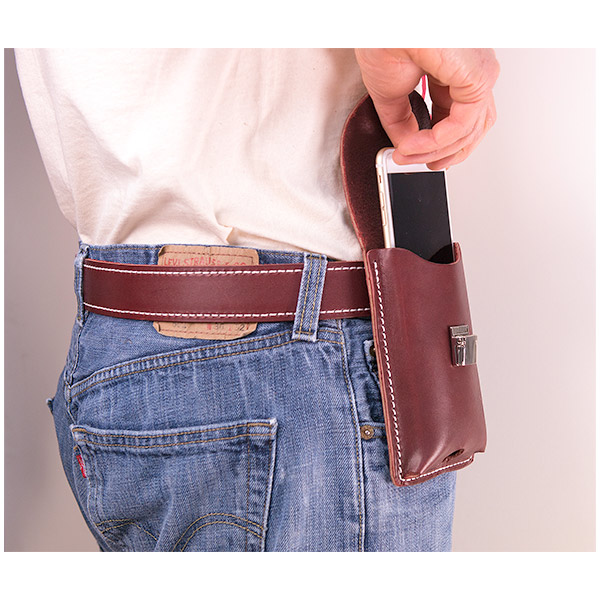 Clip-On Leather Phone Holster
