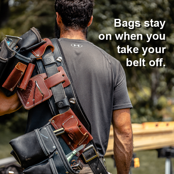 Bags stay on when you take your belt off.