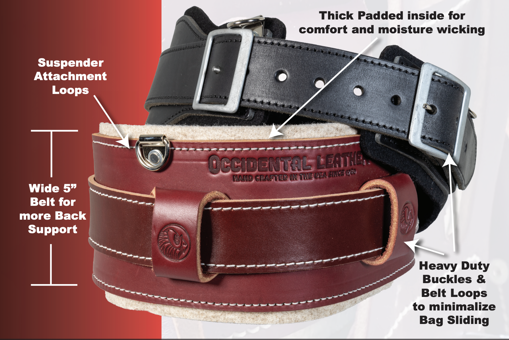 Occidental Leather B5135 M Stronghold Belt System Black - 4